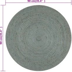 vidaXL Vloerkleed handgemaakt rond 90 cm jute olijfgroen