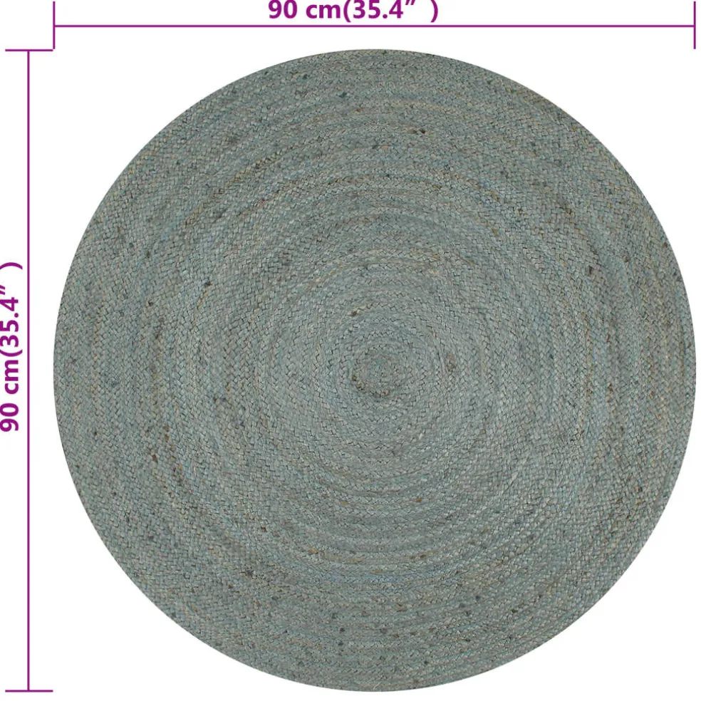 vidaXL Vloerkleed handgemaakt rond 90 cm jute olijfgroen