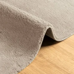 vidaXL Vloerkleed HUARTE laagpolig zacht wasbaar 60x110 cm zandkleurig
