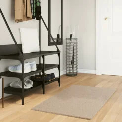 vidaXL Vloerkleed HUARTE laagpolig zacht wasbaar 60x110 cm zwart