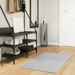 vidaXL Vloerkleed HUARTE laagpolig zacht wasbaar 60x110 cm grijs
