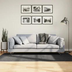 vidaXL Vloerkleed IZA laagpolig Scandinavisch 100x200 cm antraciet