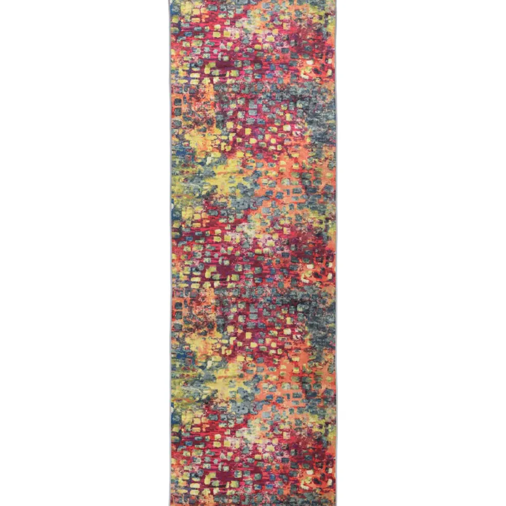 vidaXL Vloerkleedloper LESAKA kleurrijk 50 x 100 cm Diamantvelours