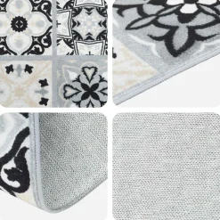 vidaXL Vloerkleedloper ORIZ 1150 gsm Grijs en zwart 100% polyestervilt