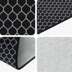 vidaXL Vloerkleedloper ORIZ 1150 gsm Zwart gaaspatroon