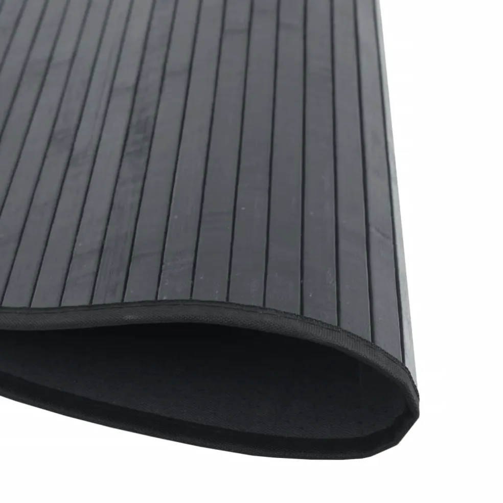 vidaXL Vloerkleed rond 60 cm bamboe zwart