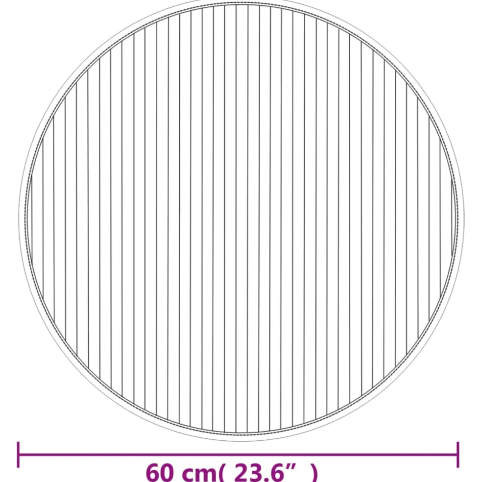 vidaXL Vloerkleed rond 60 cm bamboe zwart