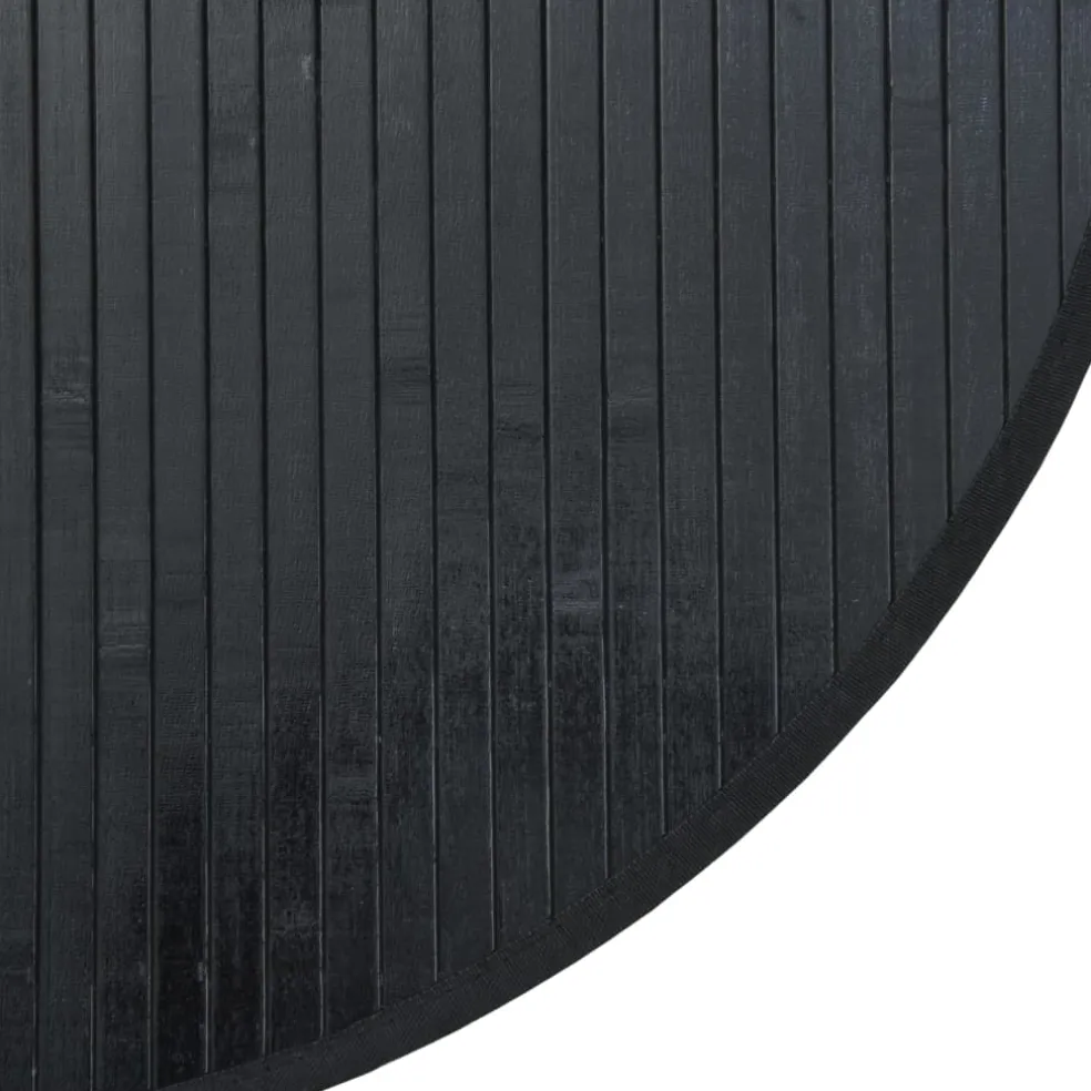 vidaXL Vloerkleed rond 60 cm bamboe zwart