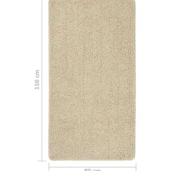 vidaXL Vloerkleed shaggy anti-slip 80x150cm crèmekleurig