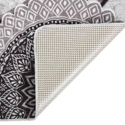 vidaXL Vloerkleed wasbaar 80x150 cm zwart en grijs