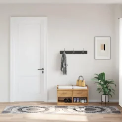 vidaXL Vloerkleed wasbaar 80x150 cm zwart en grijs