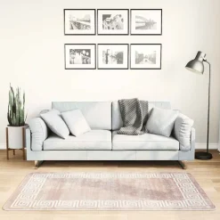 vidaXL Vloerkleed wasbaar 80x150 cm beige