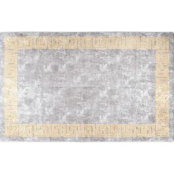 vidaXL Vloerkleed wasbaar 80x150 cm grijs