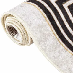 vidaXL Vloerkleed wasbaar 80x150 cm lichtbeige