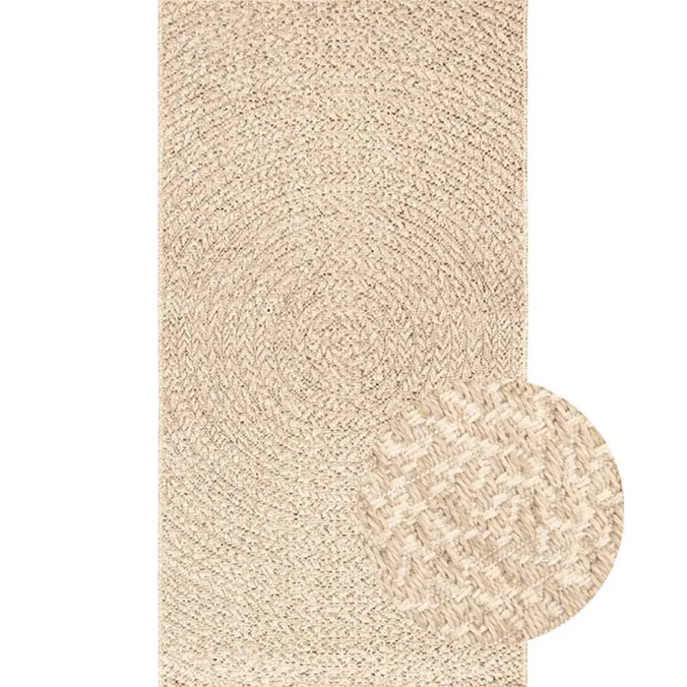 vidaXL Vloerkleed ZIZUR beige binnen en buiten 60x110 cm jute look