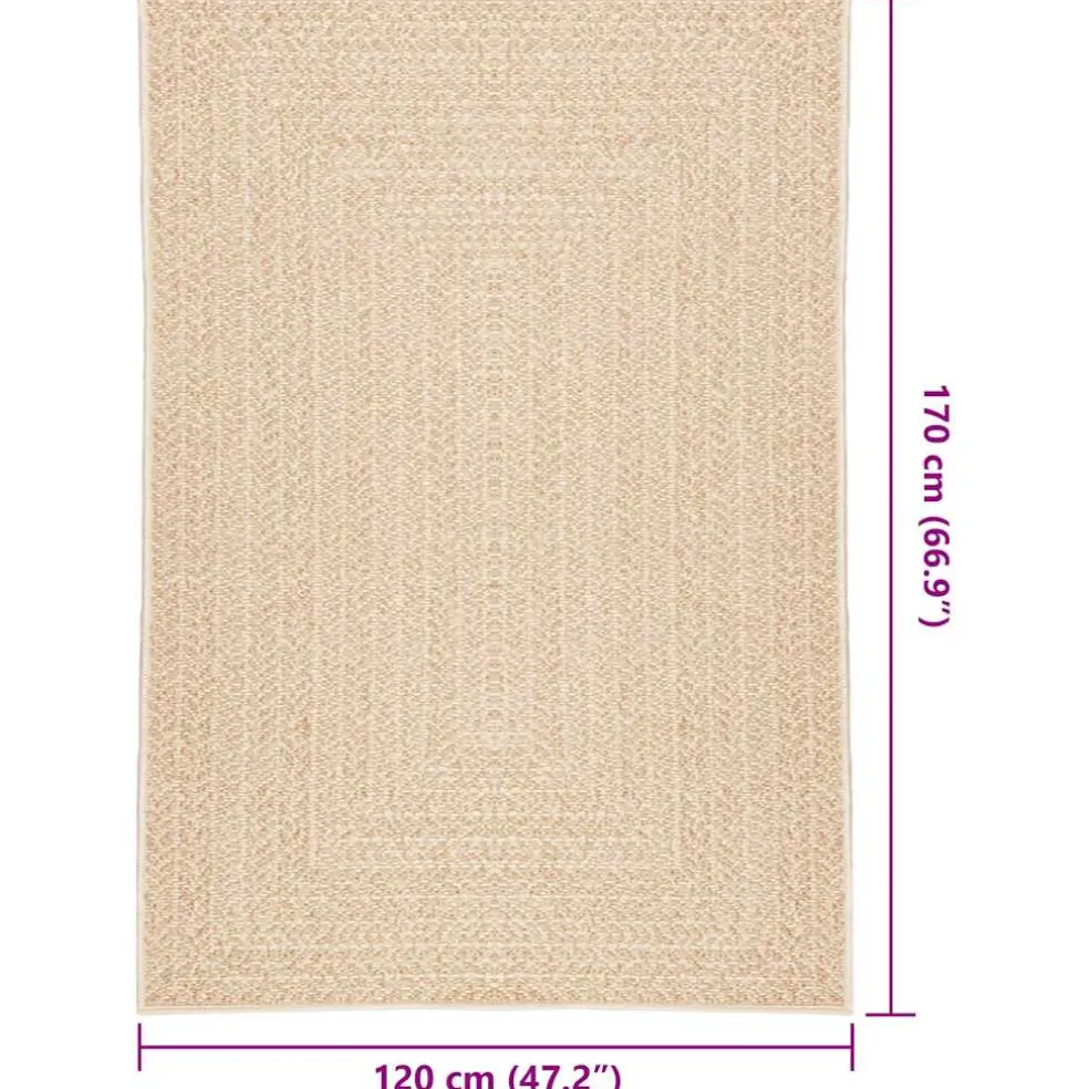 vidaXL Vloerkleed ZIZUR beige binnen en buiten 80x150 cm jute look