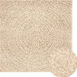 vidaXL Vloerkleed ZIZUR beige binnen en buiten 120x120 cm jute look