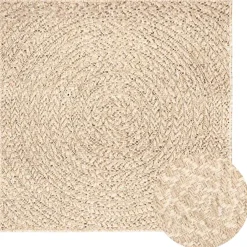 vidaXL Vloerkleed ZIZUR beige binnen en buiten 120x120 cm jute look