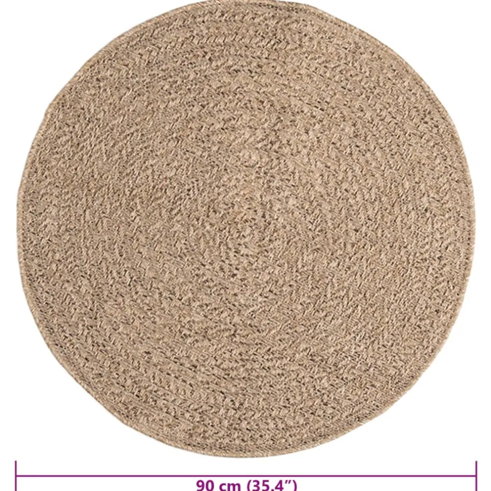 vidaXL Vloerkleed ZIZUR binnen en buiten 90 cm jute look