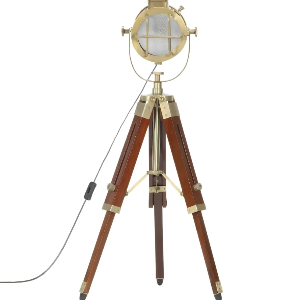 vidaXL Vloerlamp driepoot 69 cm massief mangohout