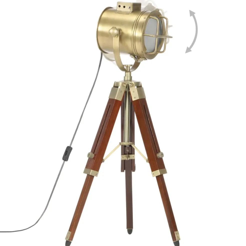 vidaXL Vloerlamp driepoot 69 cm massief mangohout