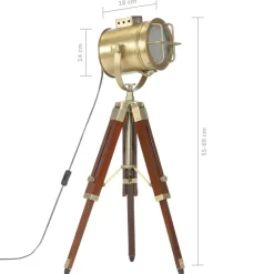 vidaXL Vloerlamp driepoot 69 cm massief mangohout