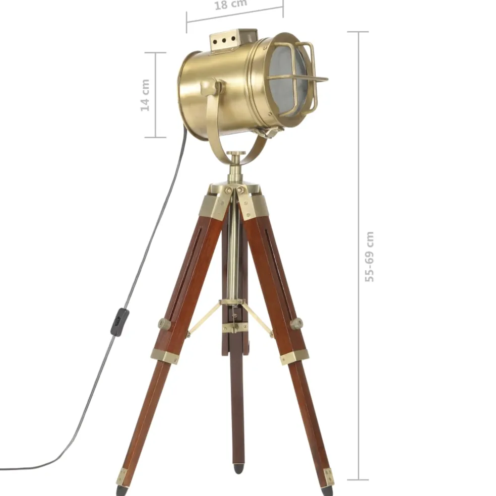 vidaXL Vloerlamp driepoot 69 cm massief mangohout