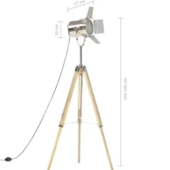 vidaXL Vloerlamp driepoot 140 cm massief mangohout