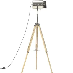 vidaXL Vloerlamp driepoot 140 cm massief mangohout