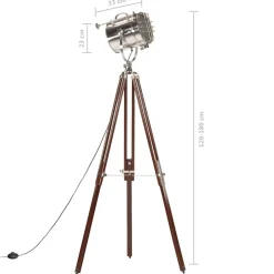 vidaXL Vloerlamp driepoot 180 cm massief mangohout