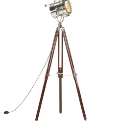 vidaXL Vloerlamp driepoot 180 cm massief mangohout