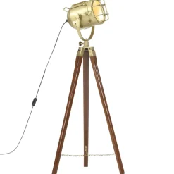 vidaXL Vloerlamp driepoot 97 cm massief mangohout