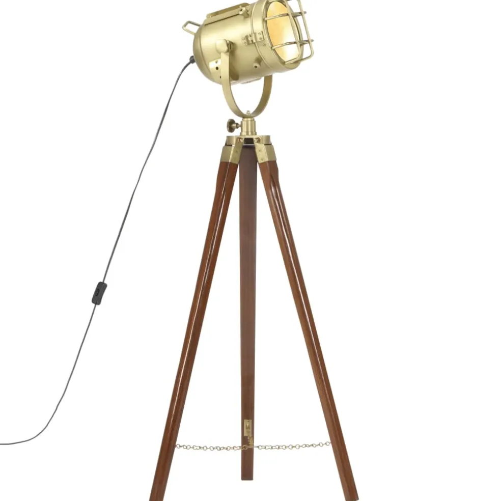 vidaXL Vloerlamp driepoot 97 cm massief mangohout