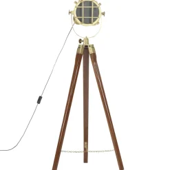 vidaXL Vloerlamp driepoot 97 cm massief mangohout