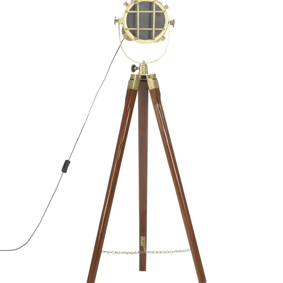 vidaXL Vloerlamp driepoot 97 cm massief mangohout
