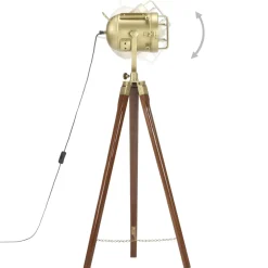 vidaXL Vloerlamp driepoot 97 cm massief mangohout