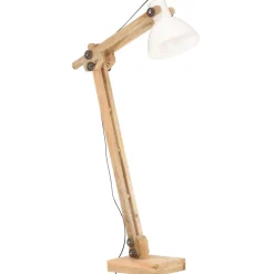 vidaXL Vloerlamp E27 massief mangohout wit
