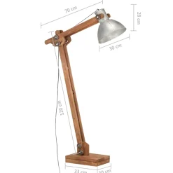 vidaXL Vloerlamp E27 massief mangohout zilverkleurig