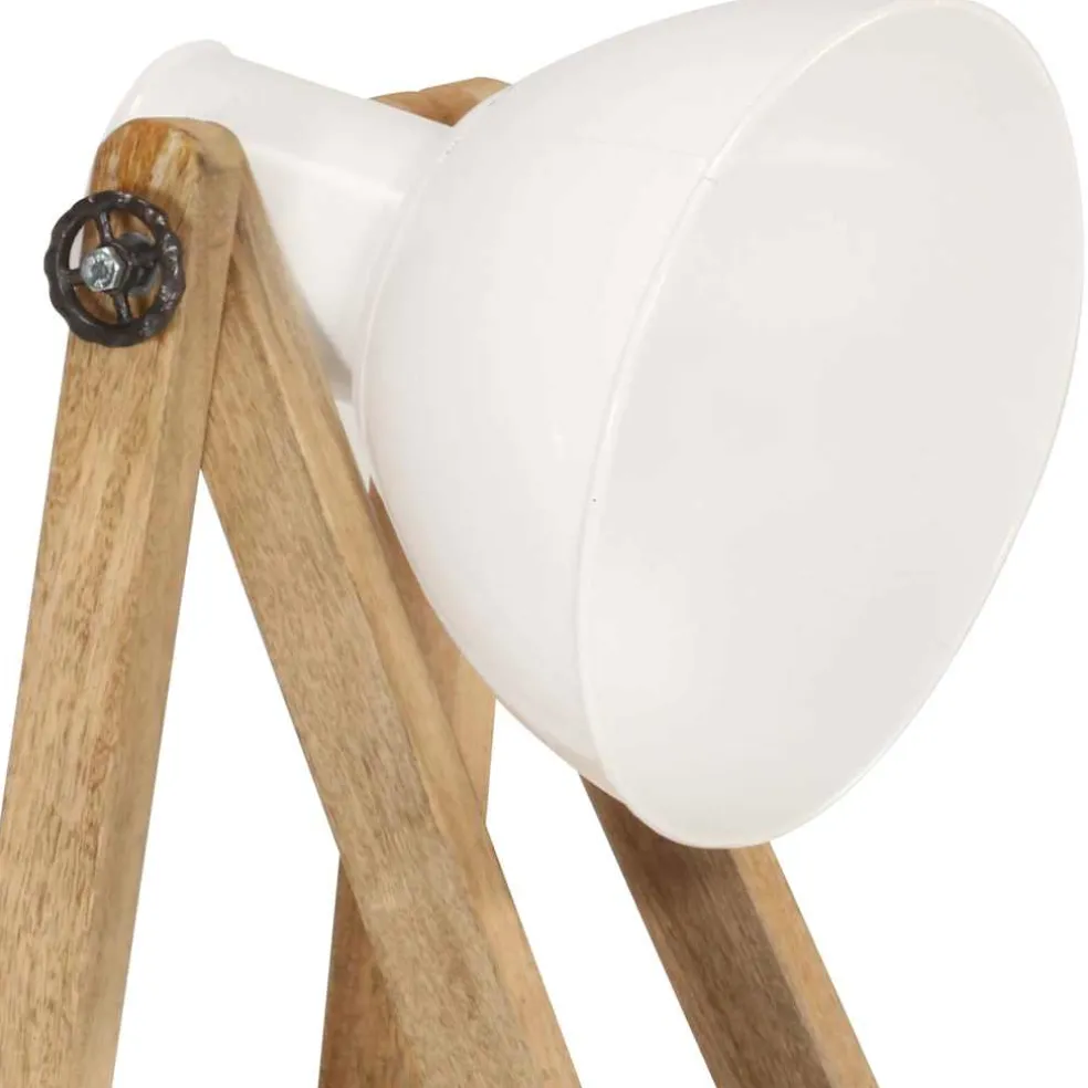 vidaXL Vloerlampen 3 st E27 massief mangohout wit