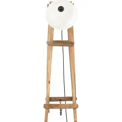 vidaXL Vloerlampen 3 st E27 massief mangohout wit