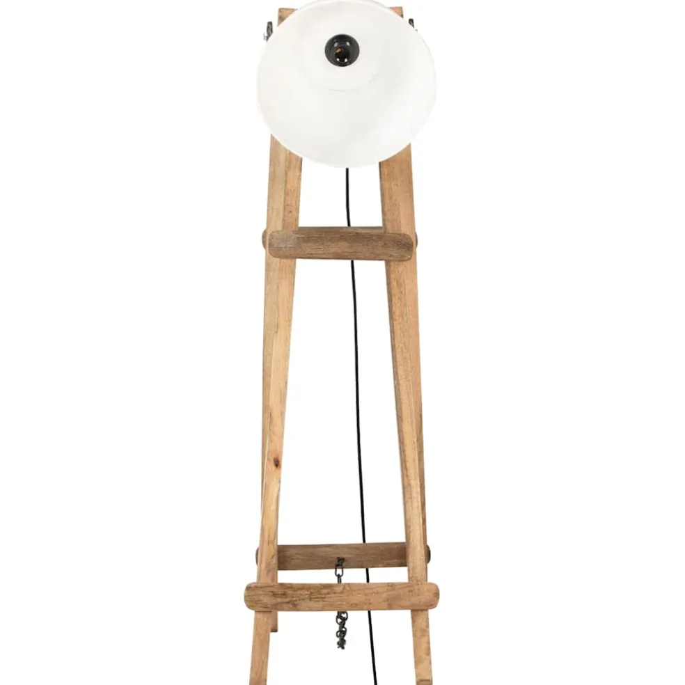 vidaXL Vloerlampen 3 st E27 massief mangohout wit