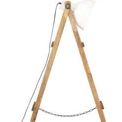 vidaXL Vloerlampen 3 st E27 massief mangohout wit