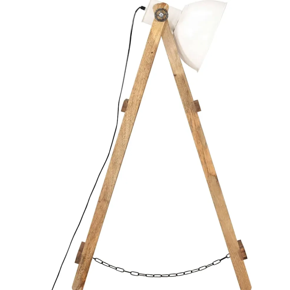 vidaXL Vloerlampen 3 st E27 massief mangohout wit