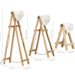 vidaXL Vloerlampen 3 st E27 massief mangohout wit