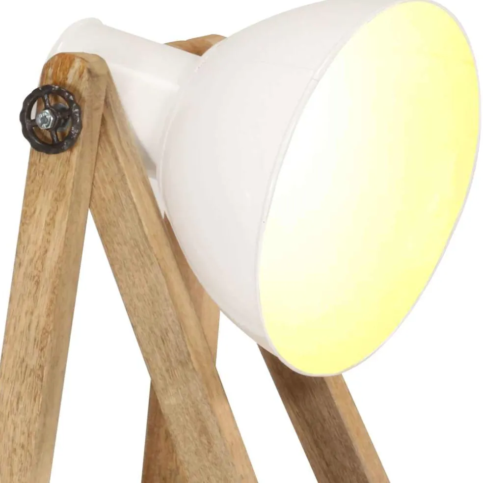vidaXL Vloerlampen 3 st E27 massief mangohout wit