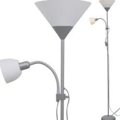 vidaXL Vloerlamp grijs
