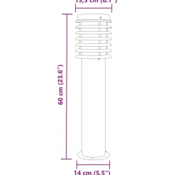 vidaXL Vloerlamp voor buiten 60 cm roestvrij staal zwart