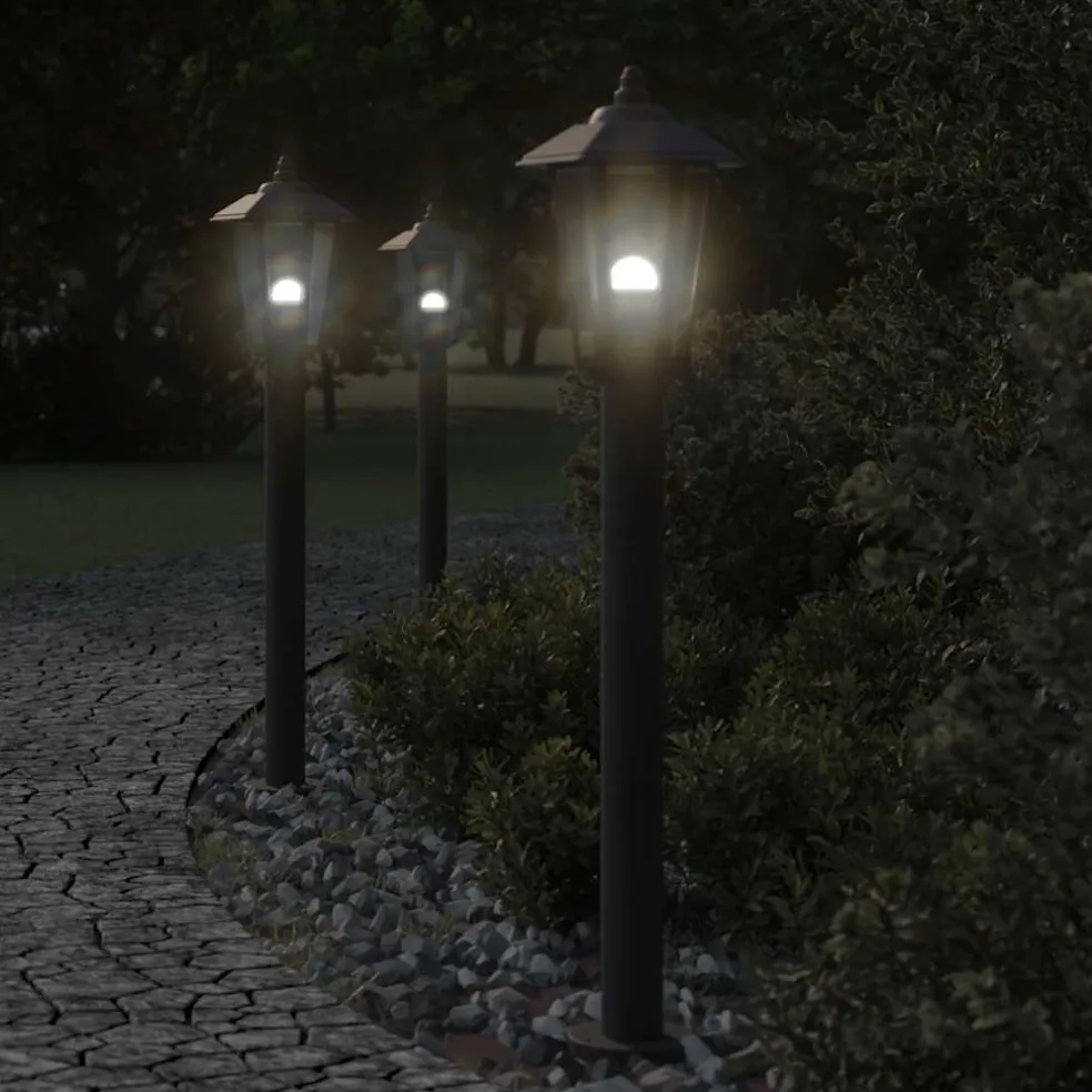 vidaXL Vloerlamp voor buiten 80 cm roestvrijstaal zwart