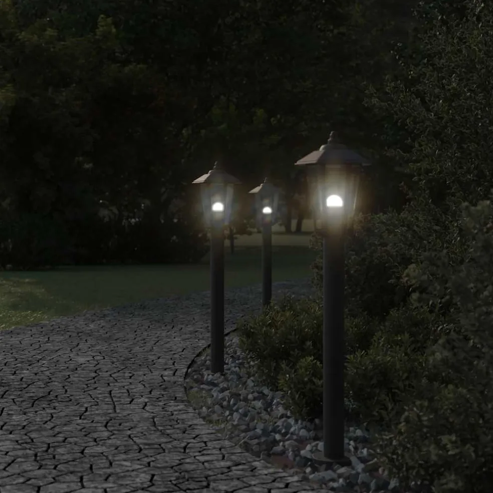 vidaXL Vloerlamp voor buiten 80 cm roestvrijstaal zwart