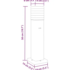 vidaXL Vloerlamp voor buiten met stopcontact 50 cm aluminium zwart
